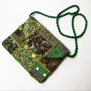 Vintage | Embellished Beaded Thai Silk Crossbody Bag